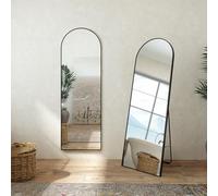 AICA Miroir sur Pied 150cm Forme Arche Noir HD, Miroir Plein Pied Mural | 150 x 50cm Miroir sur Pieds,Verre Trempé Incassable,Cadre Aluminium,pour Chambre, Salon, Dressin