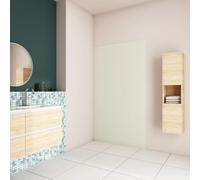 AICA Panneau mural de douche couleur ivoire 90x210cm avec les profiles de finition BLANCPanneaux muraux salle de bain habillage mural aluminium