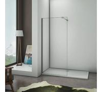 Aica Paroi De Douche 50x200cm Paroi De Douche À L'italienne Verre Anticalcaire Avec Barre De Fixation Grande Pince