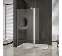 AICA paroi de douche pivotante 50x200cm+40x200cm paroi latérale à l'italienne avec un retour