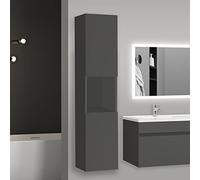 AICA sanitaire Meuble de Salle de Bain, La Colonne Salle de Bain, Anthracite 30x30x131.5cm