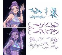 AICase K-Pop Merch Lot de 3 tatouages temporaires phosphorescents phosphorescents pour Huntrix Demon Hunter Cosplay, K-pop, fêtes d'Halloween et festivals