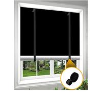 AICOYA Store Occultant sans PerçAge 240x145cm avec Ventouse 12, 16 Scratch Autocollant Double Face, 3m Scratch Autocollant Double Face, Serres Cables Ruban De Fixation