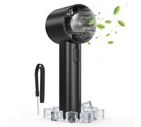 AICPAN Ventilateur Turbo Portable à Main, Batterie Rechargeable, Réglable en Vitesse(de 1 à 199), Jusqu'à 13h, Affichage Numérique, pour Études Travail Voyages Camping, Cadeau D'été, Noir