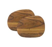 Aida Plat à beurre Raw 14x19cm Lot de 2 teak Marron