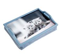 AIDAPT Plateau repas en bois avec coussin, Chatons