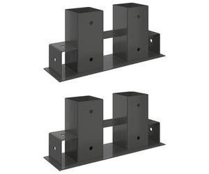 Aide à l'empilement de bois de chauffage 2 pcs Anthracite Acier