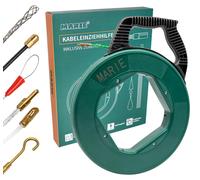 Aide au passage de câbles, 30 mètres - Guide de câbles flexible avec 6 adaptateurs