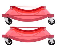 Aide au stationnement pour véhicules - Lot de 2 patins de guidage - Capacité de charge : 907 kg - Acier Q235 - Résistant à la corrosion et à l'usure - Montage facile - Rouge
