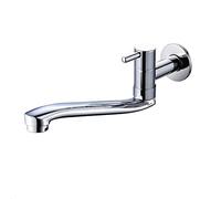 AIDE Robinet d'évier à eau froide à fixation murale, robinet en laiton à poignée unique pour évier de cuisine jardin extérieur avec tube en acier inoxydable, chromé, 30,5 cm