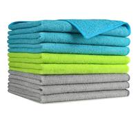 AIDEA Chiffons Microfibre Lot de 8,Torchons Lavette Microfibres Ménage Plus Doux, Plus Absorbants, Non Pelucheux, pour Voiture, Maison, Cuisine, Cenêtres e Vitre,30 x 40cm