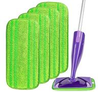 AIDEA Lingettes Reutilisable pour Swiffer WetJet 4 Packs,Tampon à vadrouille réutilisable,Mop Pads en Microfibres pour Nettoyer et frotter Les sols secs ou humides, Le Bois, carrelage et marbre
