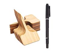 AIEX 30 Pcs Bambou Plante Étiquettes de Plantes en Bambou D'étiquette en Bois Marqueurs De Type T pour Jardin Plantes en Pot Accessoires À Effet De Serre - 10 x 6 cm