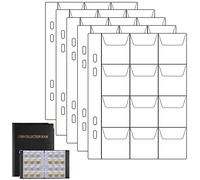 AIEX 60 Poches/5 Pages Collection Pieces Monnaie, 40x40mm Classeur Pieces de Monnaie Pages de Poche pour Pièces de Monnaie Fournitures de Collection de Timbres pour Pièce de Timbre Collection