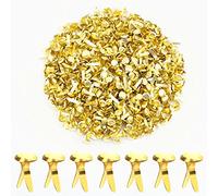 AIEX 600 Pièces Métal Attaches en Papier Rondes Attaches en Laiton Broches Fendues pour Projets de Bricolage Scrapbooking Bureau 12x8mm (Or)