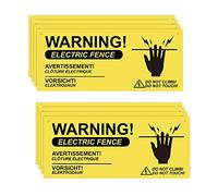 AIEX 8 pièces Panneaux d'Avertissement De Clôture Électrique Panneaux d'Avertissement En Plastique De Aucun Signe De Contact Ou d'Escalade (26x11cm)