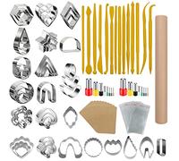 AIFUDA - Lot de 100 emporte-pièces pour argile polymère, 49 formes et 51 accessoires pour la création de boucles d'oreilles et bijoux, rose