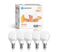 Aigostar - Ampoule LED E14 G45, 7W Consommés équivalent 49W, Lumière Chaude 3000K, 620 Lumens, Angle de 180º, IRC ≥ 80, Pack de 5 unités avec boîte