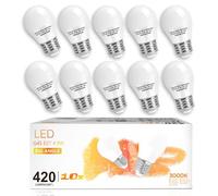 Aigostar Ampoule LED E27 4.9W, Blanc Chaud 3000K, 420 Lumen, équivalant à ampoule halogène de 37W, Type Globe G45, Angle de 230º, IRC ≥ 80, Non Dimmable - Pack de 10 unités avec boîte