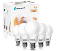 Aigostar Ampoule LED E27 Blanc Chaud 3000K, Ampoules Globe A60 de 12W, 1170lumens, Angle de 280º, IRC ≥ 80, équivalant à ampoule halogène de 81W - Pack de 5 unités avec boîte