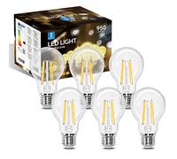 Aigostar Ampoule LED Edison Rétro Vintage Filament E27, 8W équivalant à Ampoule Halogène de 69W, 950 Lumens, Blanc Chaud 2700K, Lampe Décorative A60, Angle de 330º, CRI ≥ 80, Lot de 6