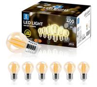 Aigostar Ampoule LED Filament E27,Blanc Chaud 2200K,400LM,4W(équivalent à 35W), Rétro Ampoule Edison LED G45,Lot de 6