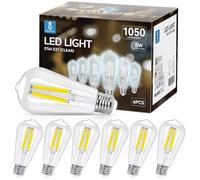 Aigostar Ampoule LED Filament E27,Blanc Froid 6500K,1050LM,8W Equivalent à Ampoule Incandescente 75W,Rétro Ampoule LED ST64,Non-dimmable, Lot de 6