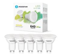 Aigostar Ampoule LED GU10 Blanc Chaud 3000K, 8W équivalent 88W, 640 lumens. Spot Culot GU10, Larges Faisceaux de 100-120º, IRC ≥ 80, Pack de 5 unités avec boîte