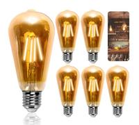 Aigostar Ampoules Edison Vintage E27 4W,400 Lumens,Blanc Chaud 2200K,Lampe Décorative ST64,Idéal pour la Maison, Bars, Café, Restaurant,Non Dimmable,Lot de 5