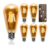 Aigostar Ampoules Edison Vintage E27 8W,800 Lumens,Blanc Chaud 2200K,Lampe Décorative ST64,Idéal pour la Maison, Bars, Café, Restaurant,Non Dimmable,Lot de 5
