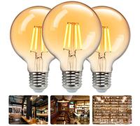 Aigostar Ampoules LED Edison Vintage E27,Blanc Chaud 2200K,380LM,4W Equivalent à Ampoule Incandescente 34W, G80 Ampoule Rétro à Filament, Antique Lampe décorative, Non-Dimmable, Lot de 3