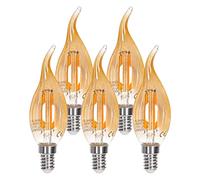 Aigostar Ampoules LED Rétro Vintage E14 4W équivalant à Ampoule Halogène de 35W, 400 Lumens, Lumière Chaude 2200K, Lampe Décorative C35, Angle de 330º, CRI ≥ 80, Lot de 5