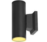 Aigostar Applique Murale Exterieur GU10 Aluminium Up Down Eclairage Exterieur, IP65 Étanche Lampe Murale pour Jardin Couloir Entrée Patio, Ampoule non Incluse, Noir