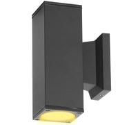 Aigostar Applique Murale Exterieur GU10 Aluminium Up Down Eclairage Exterieur, IP65 Étanche Lampe Murale Pour Jardin Couloir Entrée Patio, Ampoule non Incluse, Noir