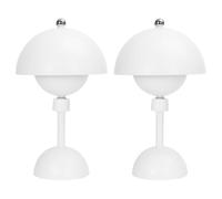 Aigostar Blanc - Lot de 2 Lampe de Table Magnétique Tactile, Lampe de Chevet Sans Fil avec 3 Températures de Couleur et Luminosité Réglable, Rechargeable USB pour Chambre, Restaurant