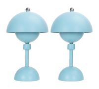 Aigostar Bleu - Lot de 2 Lampe de Table Magnétique Tactile, Lampe de Chevet Sans Fil avec 3 Températures de Couleur et Luminosité Réglable, Rechargeable USB pour Chambre, Restaurant