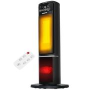 Aigostar Chauffage Soufflant d'Appoint 2000W Céramique avec Télécommande | 5 Modes Dont ECO, Silencieux, Effet Flamme 3D, Oscillation 60°, Minuterie 24H, Protection Surchauffe, pour Chambre
