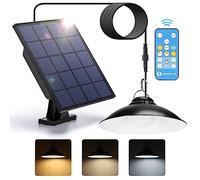 Aigostar - Lampe solaire d'extérieur avec télécommande,dimmable lustre solaire avec minuterie,résistant à la pluie IP65,Batterie de grande capacité, lumière solaire avec câble de 3 m