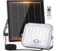 Aigostar Lampe Solaire Extérieur avec Détecteur de Mouvement，Grande panneau solaire，4000mAH，Batterie de Grande Capacité，Ultra Lumineux，IP66，Projecteur LED avec Télécommande，pour jardin，chemins，6500K