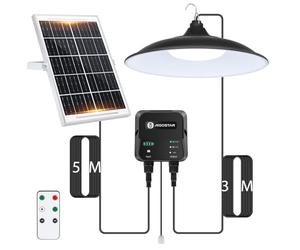 Aigostar - Lampe solaire extérieure 70W,câble de 8 m,batterie haute capacité de 6000 mAh,grand panneau solaire,avec télécommande et cordon de traction,étanche IP65,pour intérieur,jardin,camping,etc.