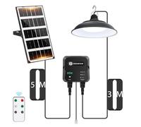 Aigostar - Lampe solaire extérieure avec télécommande et cordon de traction，câble de 8 m，batterie haute capacité de 3000 mAh，grand panneau solaire，étanche IP65， pour intérieur，jardin，camping，etc.