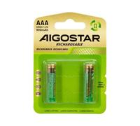 Aigostar Lot de 2 piles rechargeables AAA 900 mAh 1,2 V