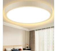 Aigostar Plafonnier LED，24W equivalent 152W，Plafonnier Luminaire 2500LM Haute Luminosité Blanc Chaud 3000K，Lampe LED Plafond Applicable à Salon， Cuisine， Chambre ，Couloir， Intérieur Ø289*mm*H38mm