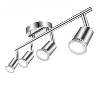 Aigostar Plafonnier LED 4 Spot Orientable, Spots LED Luminaire Plafonnier Angle Réglable Éclairage de Plafond 220V Luminaire Intérieur pour Chambre Salon Cuisine(Sans Ampoules)