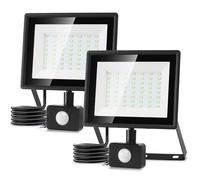 Aigostar Projecteur LED Détecteur de Mouvement 50W,4300LM Ultra Mince Spot LED Extérieur Avec Détecteur, Blanc Froid 6500K,Lumière de Sécurité Etanche IP65 pour Jardin,Patio,Cour,Allée,2PC