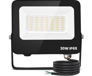 Aigostar Projecteur LED Extérieur 30W,2450 lumen blanche naturelle 4000K Spot LED Extérieur économiseur d'énergie 85%,IP65 Imperméable lumière de Sécurité,pour Jardin,Patio,Cour,Garage