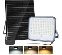 Aigostar Projecteur Solaire LED d’extérieur avec Grande Panneau Solaire,Dimmable 3000/4000/6500K,16000mAH,Batterie de Capacité,Fonction crépusculaire,Lampe Solaire avec Télécommande pour Jardin,Porte