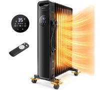 Aigostar Radiateur à huile 2300W 11 Éléments Télécommande Minuteur 24h Thermostat écran LED Protections Surchauffe et Basculemen