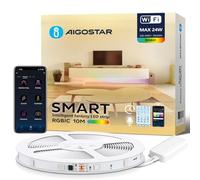 Aigostar Ruban LED Alexa, RGBIC, 10M(30LEDs/M), 24W, Ruban LED Connecté avec Contrôle des Segments et Synchronisation de la Musique. Bande LED pour Chambre, Fête, Bricolage, Décoration de la Maison