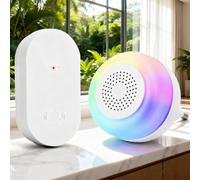 Aigostar Sonnette sans fil avec Lumière RVB, Pas Besoin de Pile, Sonnette de Porte Extérieure Étanche Auto-Alimentée, 32 Mélodies et 5 Niveaux de Volume